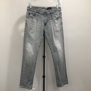 AG ADRIANO GOLDSCHMIED Gray THE EVERETT Slim Straight Italian Fabric Jeans